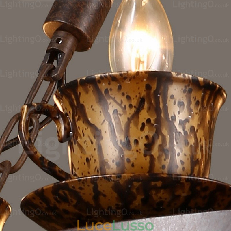 Lampada a sospensione rustica da 9 luci
