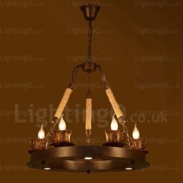 Lampada a sospensione rustica da 9 luci
