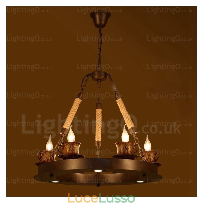 Lampada a sospensione rustica da 9 luci