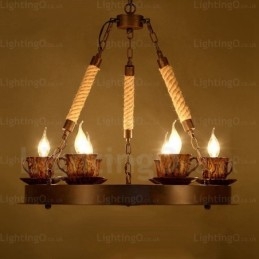Lampada a sospensione rustica da 9 luci