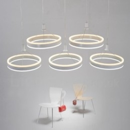 Lampada a sospensione moderna contemporanea a 2 luci con paralume in acrilico