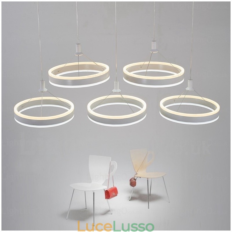 Lampada a sospensione moderna contemporanea a 2 luci con paralume in acrilico