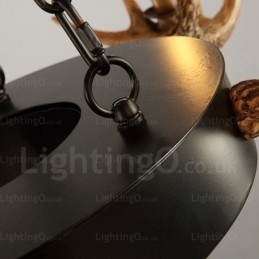 Lampadario a sospensione rustico retrò vintage a 9 luci con corna di cervo