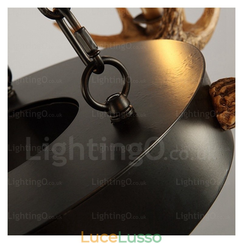 Lampadario a sospensione rustico retrò vintage a 9 luci con corna di cervo