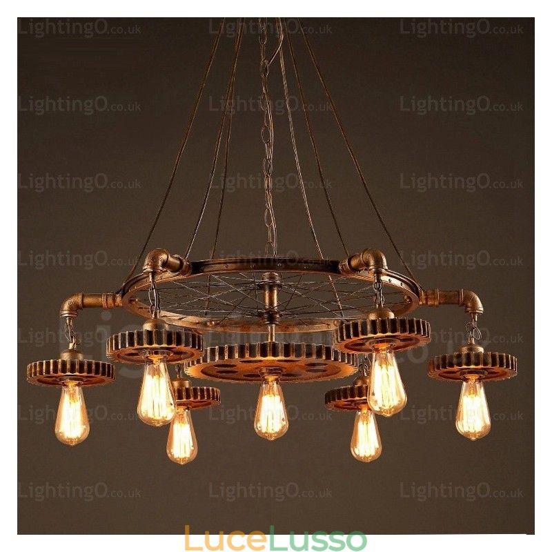 Lampada a sospensione retrò vintage a 7 luci