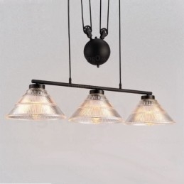 Lampada a sospensione moderna contemporanea a 2 luci con paralume in vetro