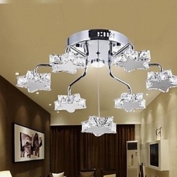Plafoniera moderna in acciaio inox elettroplaccato a 7 luci
