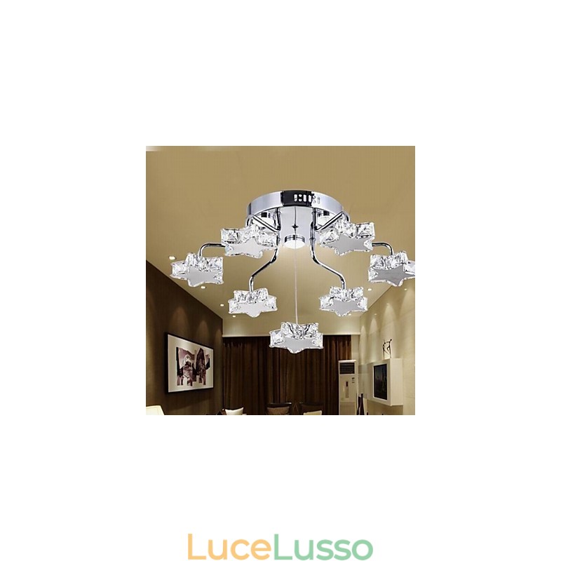 Plafoniera moderna in acciaio inox elettroplaccato a 7 luci