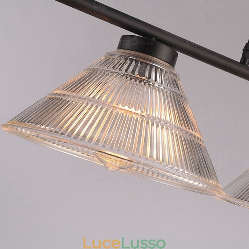 Lampada a sospensione moderna contemporanea a 2 luci con paralume in vetro