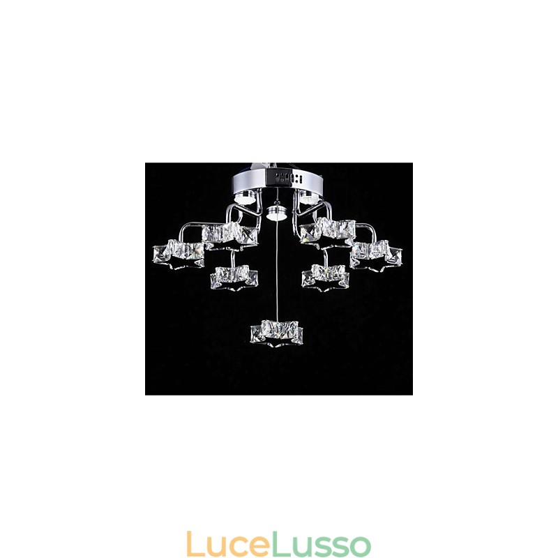 Plafoniera moderna in acciaio inox elettroplaccato a 7 luci