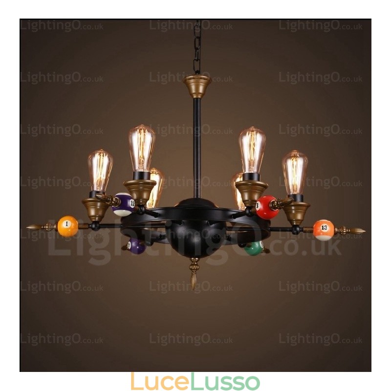Lampada a sospensione retrò vintage rustico country a 4 luci