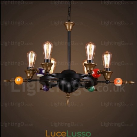 Lampada a sospensione retrò vintage rustico country a 4 luci Lampada a sospensione retrò vintage rustico country a 4 luci