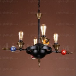 Lampada a sospensione retrò vintage rustico country a 4 luci