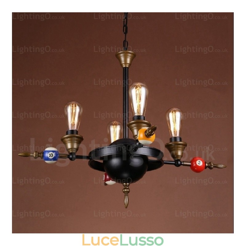 Lampada a sospensione retrò vintage rustico country a 4 luci