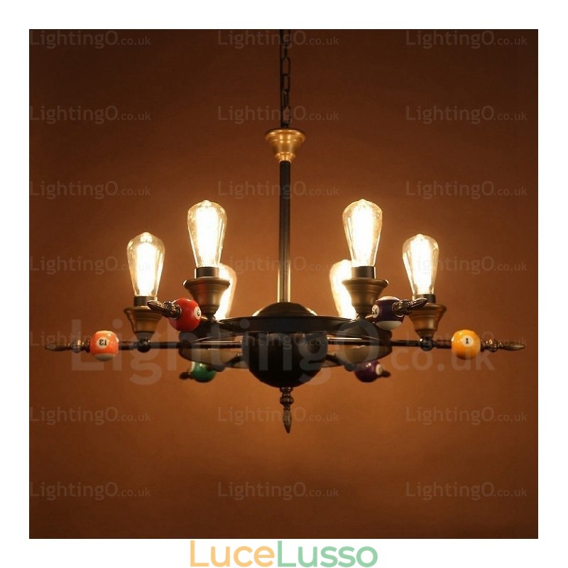 Lampada a sospensione retrò vintage rustico country a 4 luci
