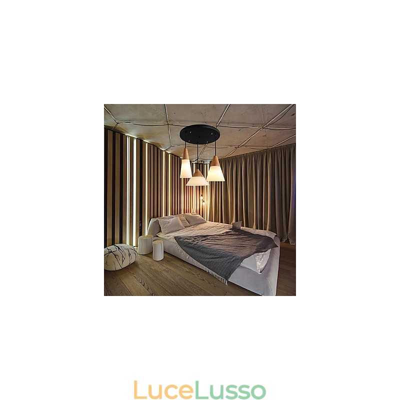 Lampadario Mini Stile Moderno Contemporaneo Metallo 3 Luci Lampada a Sospensione
