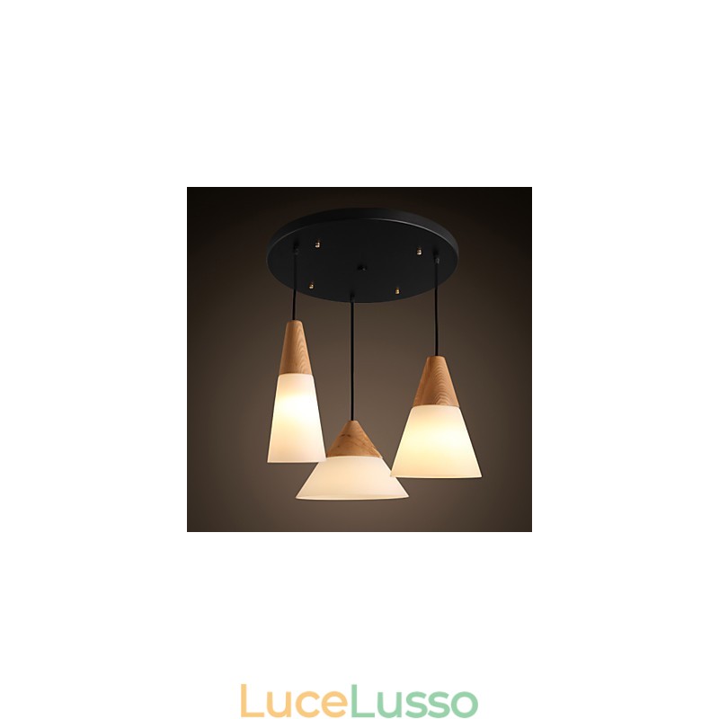 Lampadario Mini Stile Moderno Contemporaneo Metallo 3 Luci Lampada a Sospensione