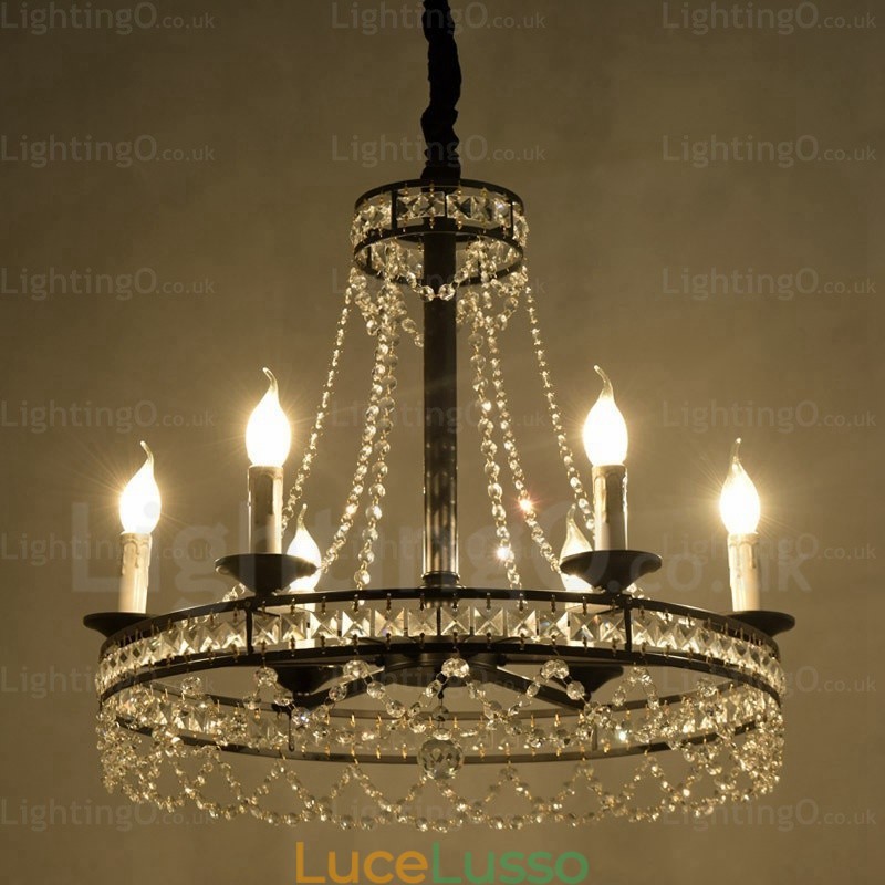 Lampada a sospensione rustica in stile country a 4 luci