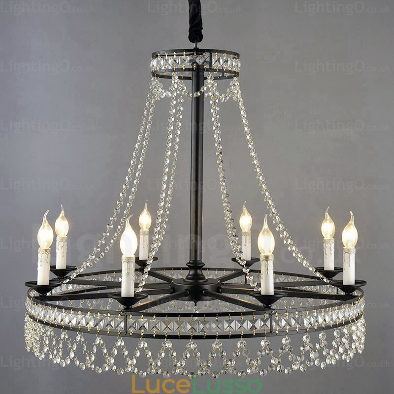 Lampada a sospensione rustica in stile country a 4 luci