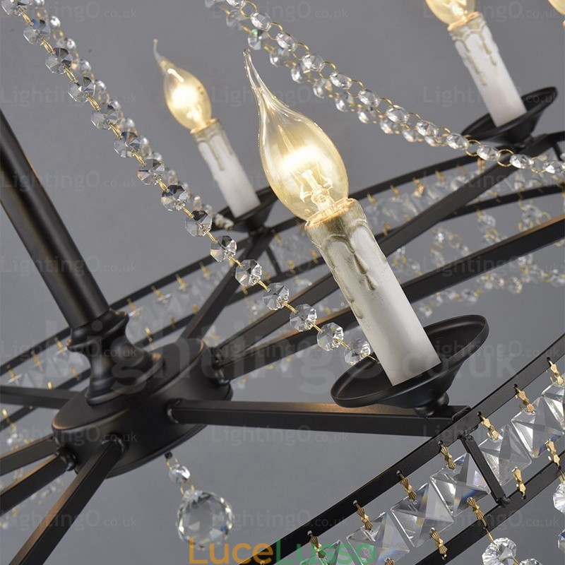 Lampada a sospensione rustica in stile country a 4 luci