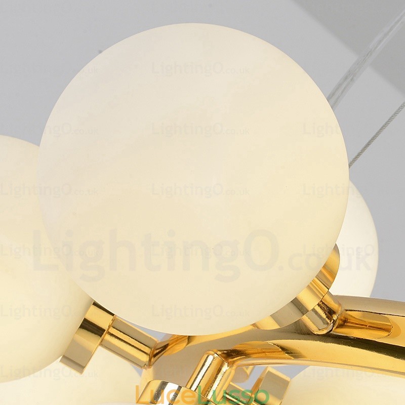 Lampada a sospensione nordica da 25 luci con paralume in vetro