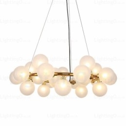 Lampada a sospensione nordica da 25 luci con paralume in vetro