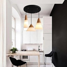 Lampadario Mini Stile Moderno Contemporaneo Metallo 3 Luci Lampada a Sospensione