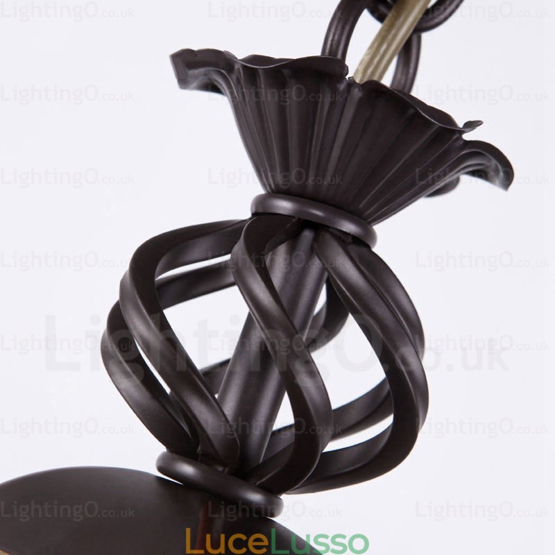 Lampada a sospensione rustica da 1 luce con paralume in vetro
