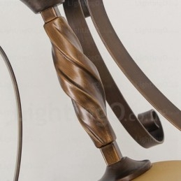 Lampada a sospensione rustica da 1 luce con paralume in vetro