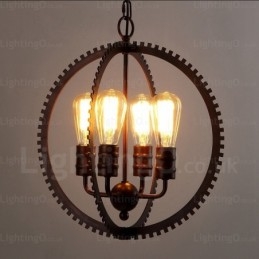 Lampada a sospensione retrò vintage a 4 luci