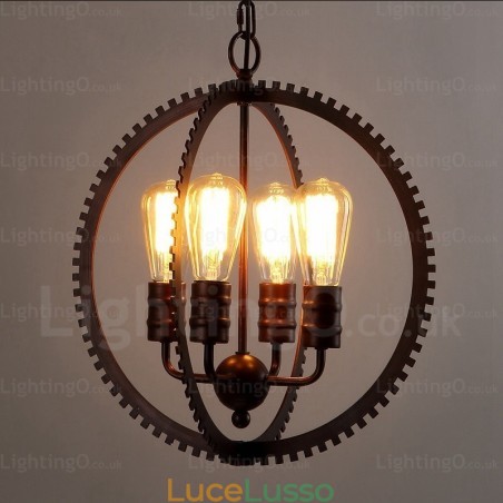 Lampada a sospensione retrò vintage a 4 luci Lampada a sospensione retrò vintage a 4 luci
