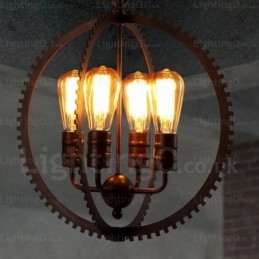 Lampada a sospensione retrò vintage a 4 luci