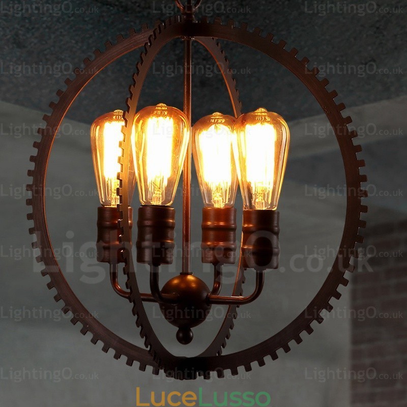 Lampada a sospensione retrò vintage a 4 luci