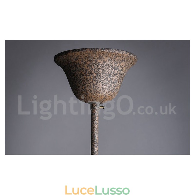 Lampadario in metallo dipinto in cristallo vintage con 6 luci, diametro 60 cm, colore ferro arrugginito