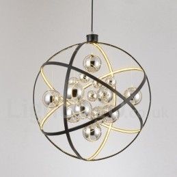 Diametro 50CM 80CM Lampadario a globo vintage Luce pendente color ruggine