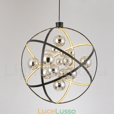 Diametro 50CM 80CM Lampadario a globo vintage Luce pendente color ruggine Diametro 50CM 80CM Lampadario a globo vintage Luce pendente color ruggine