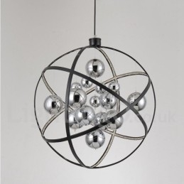 Diametro 50CM 80CM Lampadario a globo vintage Luce pendente color ruggine