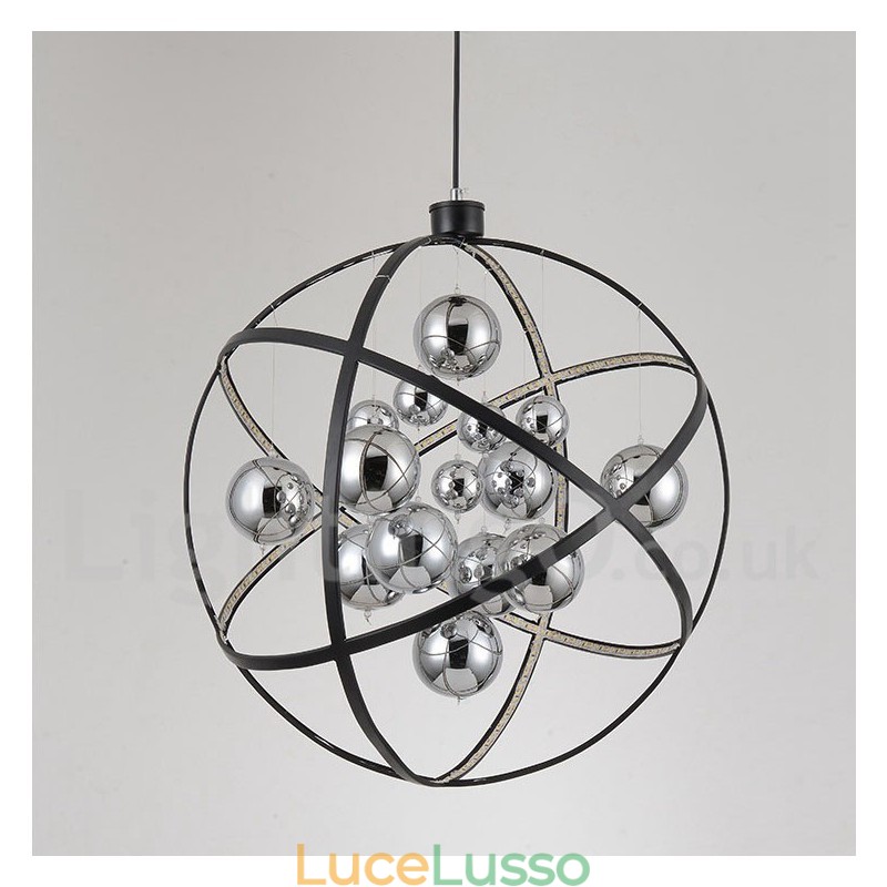 Diametro 50CM 80CM Lampadario a globo vintage Luce pendente color ruggine