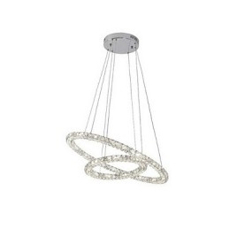 Lampada a sospensione in cristallo Illuminazione moderna 2 anelli tre lati K9 Cristallo Luci da soffitto per interni Lampade