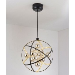 Diametro 50CM 80CM Lampadario a globo vintage Luce pendente color ruggine