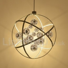 Diametro 50CM 80CM Lampadario a globo vintage Luce pendente color ruggine