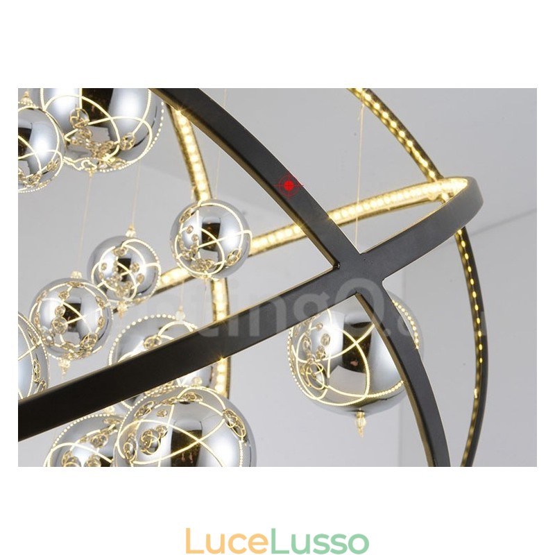 Diametro 50CM 80CM Lampadario a globo vintage Luce pendente color ruggine