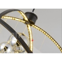 Diametro 50CM 80CM Lampadario a globo vintage Luce pendente color ruggine