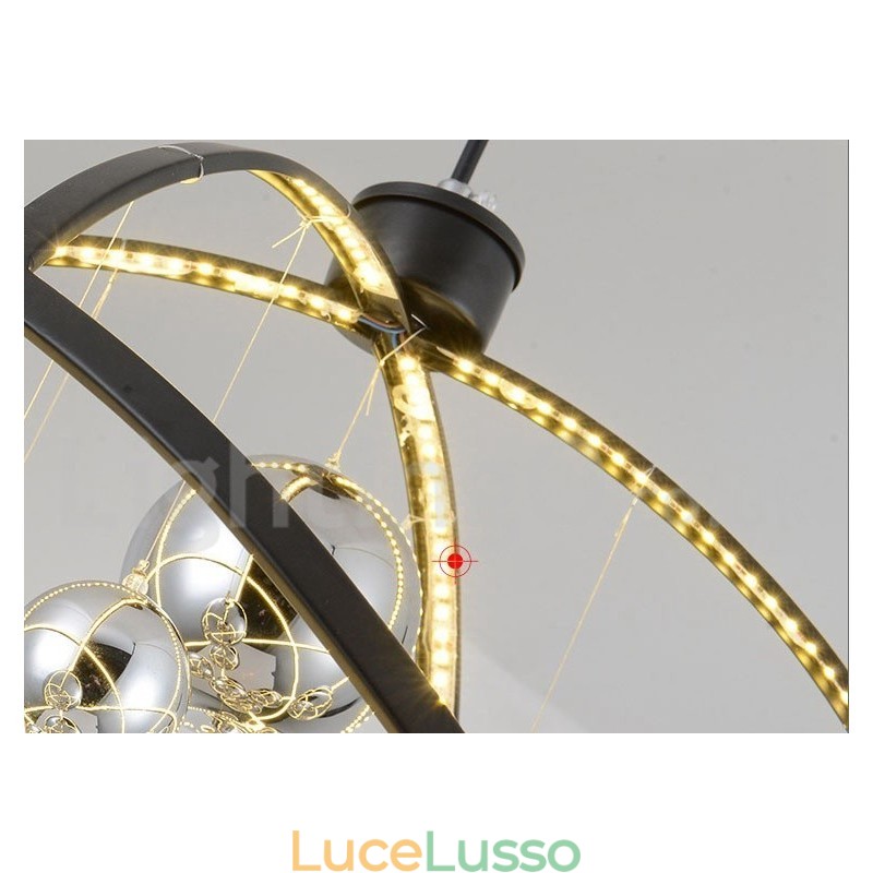 Diametro 50CM 80CM Lampadario a globo vintage Luce pendente color ruggine