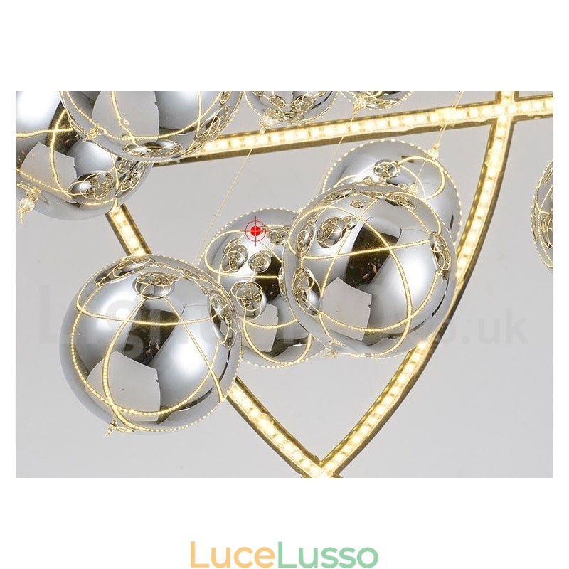 Diametro 50CM 80CM Lampadario a globo vintage Luce pendente color ruggine