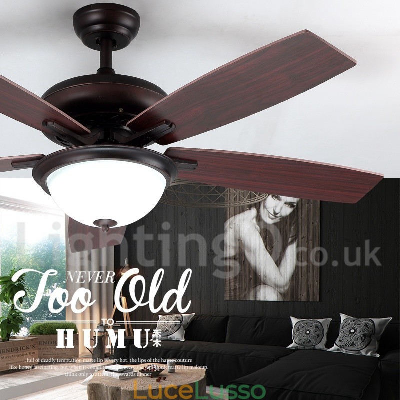 Ventilatore da soffitto vintage rustico retrò da 52 pollici