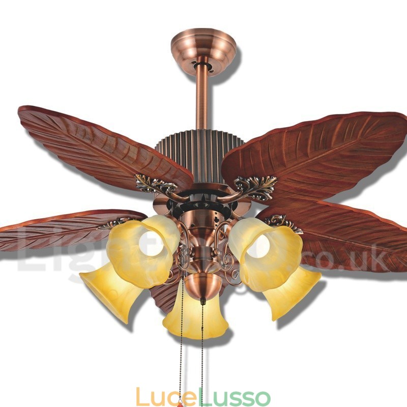 Ventilatore da soffitto vintage rustico retrò da 48 pollici