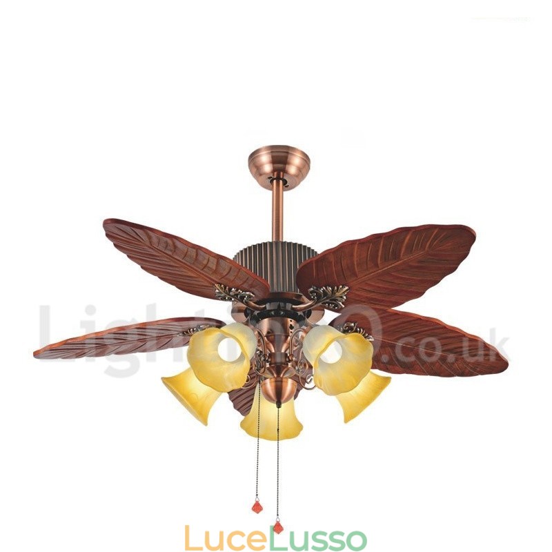 Ventilatore da soffitto vintage rustico retrò da 48 pollici