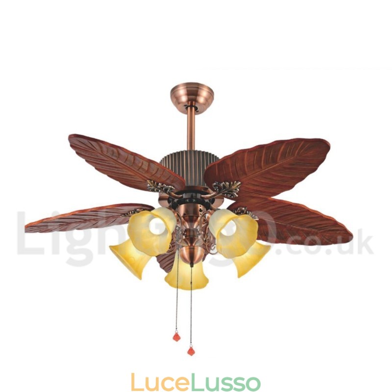 Ventilatore da soffitto vintage rustico retrò da 48 pollici
