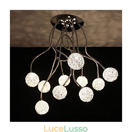 Lampada creativa in ferro semplice da soffitto in ferro rotondo Lampada in filo di alluminio Lampada creativa in ferro semplice da soffitto in ferro rotondo Lampada in filo di alluminio